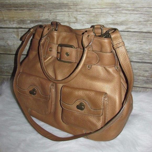 Cole Haan Bronze Brown Buckle Purse Crossbody Bag